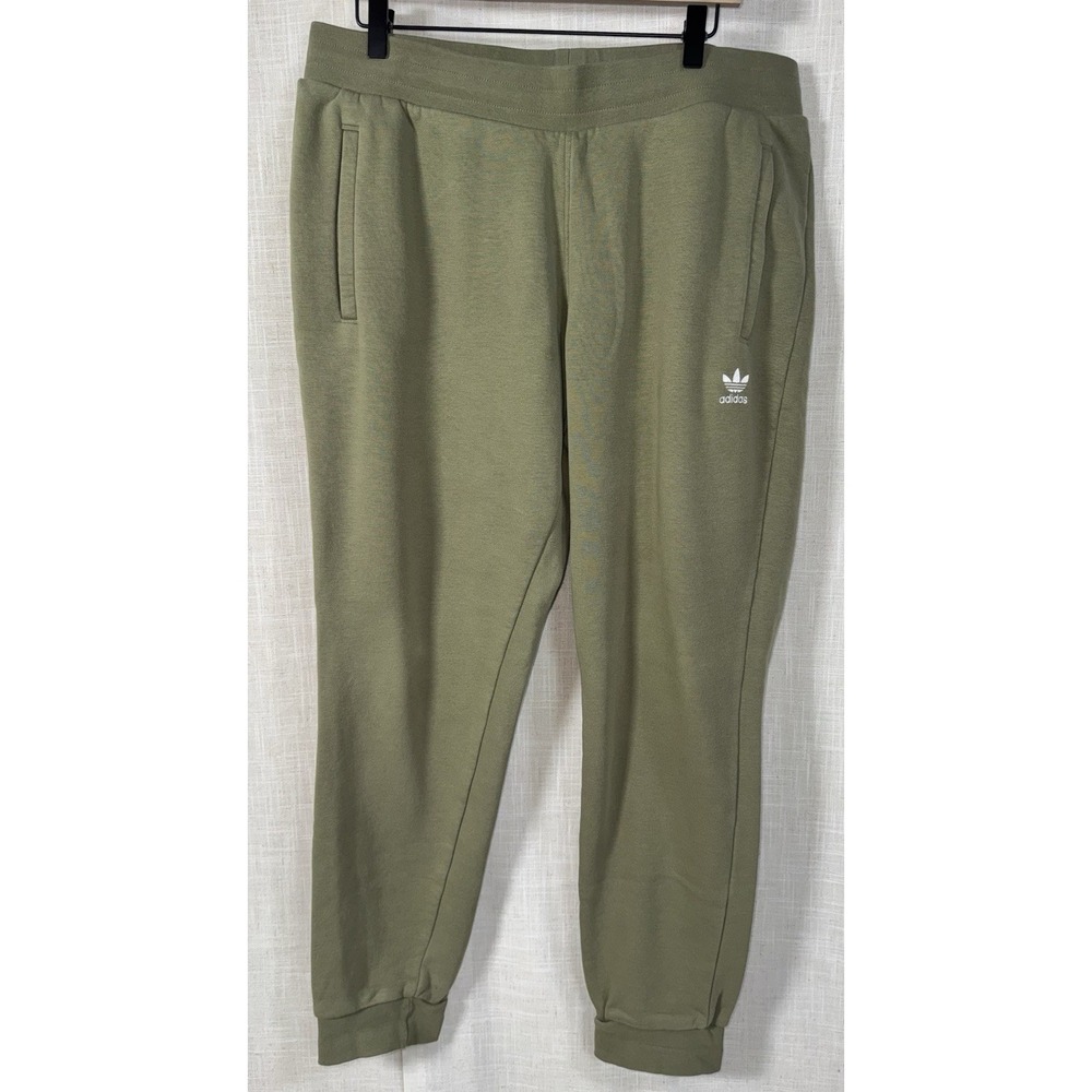Men's Adidas Originals Trefoil Essentials Pants Olive Green XL Sweatpants